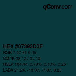 Farbcode: HEX #07393D3F | qconv.com