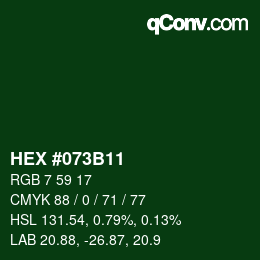 Color code: HEX #073B11 | qconv.com