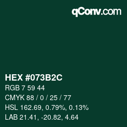 Color code: HEX #073B2C | qconv.com