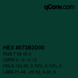 カラーコード: HEX #073B2D00 | qconv.com