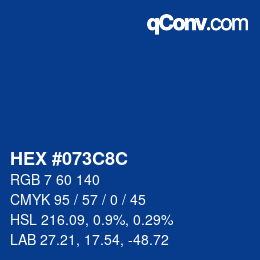 カラーコード: HEX #073C8C | qconv.com