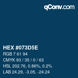 Color code: HEX #073D5E | qconv.com