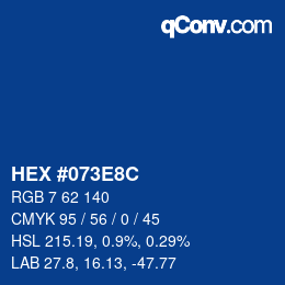 Color code: HEX #073E8C | qconv.com
