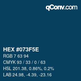 カラーコード: HEX #073F5E | qconv.com