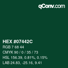 Color code: HEX #07442C | qconv.com
