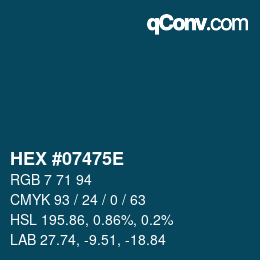 Color code: HEX #07475E | qconv.com