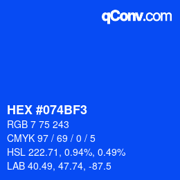 Color code: HEX #074BF3 | qconv.com