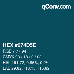 Código de color: HEX #074D5E | qconv.com