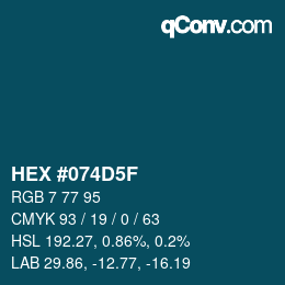 Color code: HEX #074D5F | qconv.com