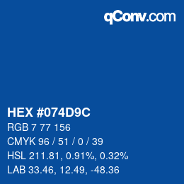 Color code: HEX #074D9C | qconv.com
