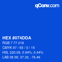 颜色代码: HEX #074DDA | qconv.com