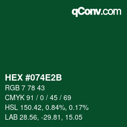カラーコード: HEX #074E2B | qconv.com