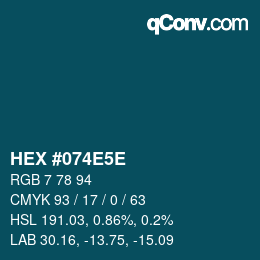 Código de color: HEX #074E5E | qconv.com