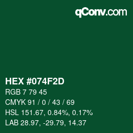 Color code: HEX #074F2D | qconv.com