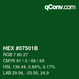 Color code: HEX #07501B | qconv.com