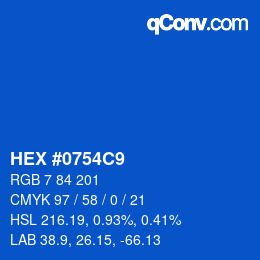 Color code: HEX #0754C9 | qconv.com