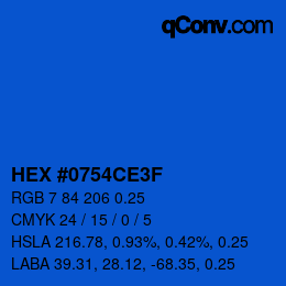 Farbcode: HEX #0754CE3F | qconv.com