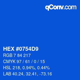 Color code: HEX #0754D9 | qconv.com