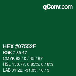 Color code: HEX #07552F | qconv.com