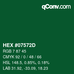 颜色代码: HEX #07572D | qconv.com