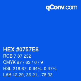 Color code: HEX #0757E8 | qconv.com