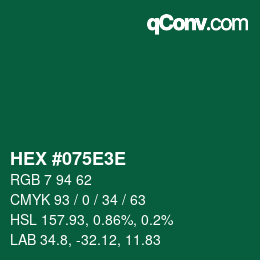 Color code: HEX #075E3E | qconv.com