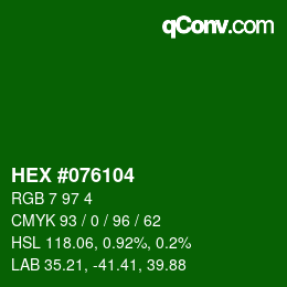Color code: HEX #076104 | qconv.com