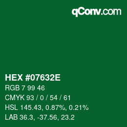 Color code: HEX #07632E | qconv.com