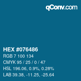 カラーコード: HEX #076486 | qconv.com