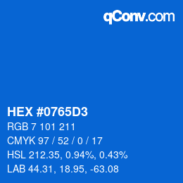 Color code: HEX #0765D3 | qconv.com