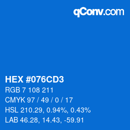 Color code: HEX #076CD3 | qconv.com
