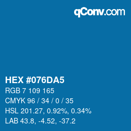 Color code: HEX #076DA5 | qconv.com