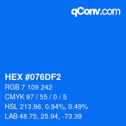 Color code: HEX #076DF2 | qconv.com