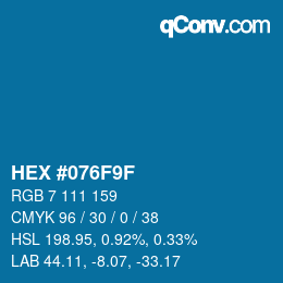 Color code: HEX #076F9F | qconv.com