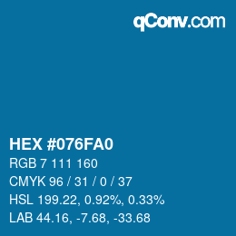 Color code: HEX #076FA0 | qconv.com