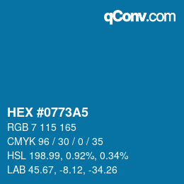 Color code: HEX #0773A5 | qconv.com