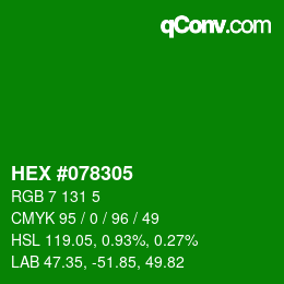 Color code: HEX #078305 | qconv.com