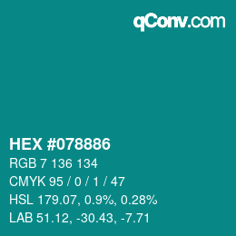 Color code: HEX #078886 | qconv.com