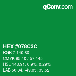 Color code: HEX #078C3C | qconv.com