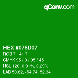 Color code: HEX #078D07 | qconv.com