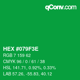 Color code: HEX #079F3E | qconv.com