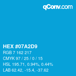 Color code: HEX #07A2D9 | qconv.com