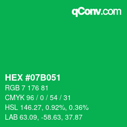 Color code: HEX #07B051 | qconv.com