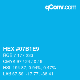 Color code: HEX #07B1E9 | qconv.com
