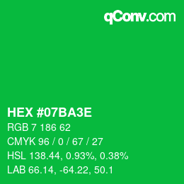 Farbcode: HEX #07BA3E | qconv.com