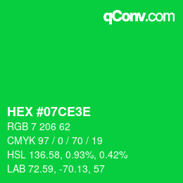 Color code: HEX #07CE3E | qconv.com