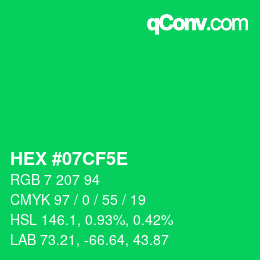 Código de color: HEX #07CF5E | qconv.com