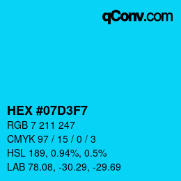 Color code: HEX #07D3F7 | qconv.com