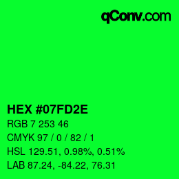 Color code: HEX #07FD2E | qconv.com