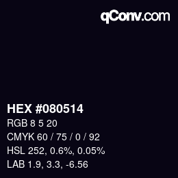 Color code: HEX #080514 | qconv.com